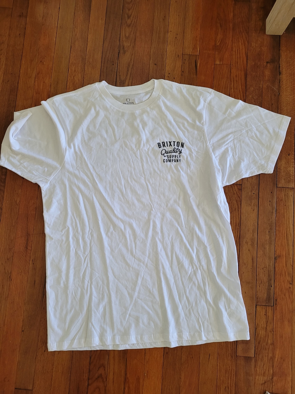 Brixton White Short Sleeve Crew with Black Chest Logo